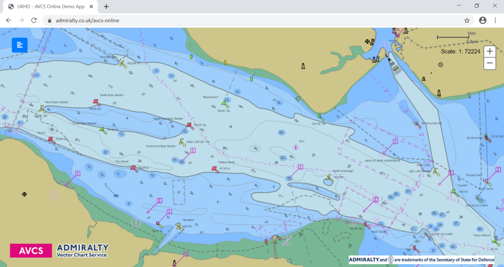 Service de cartes vectorielles de l'Amirauté AVCS - Cartes nautiques