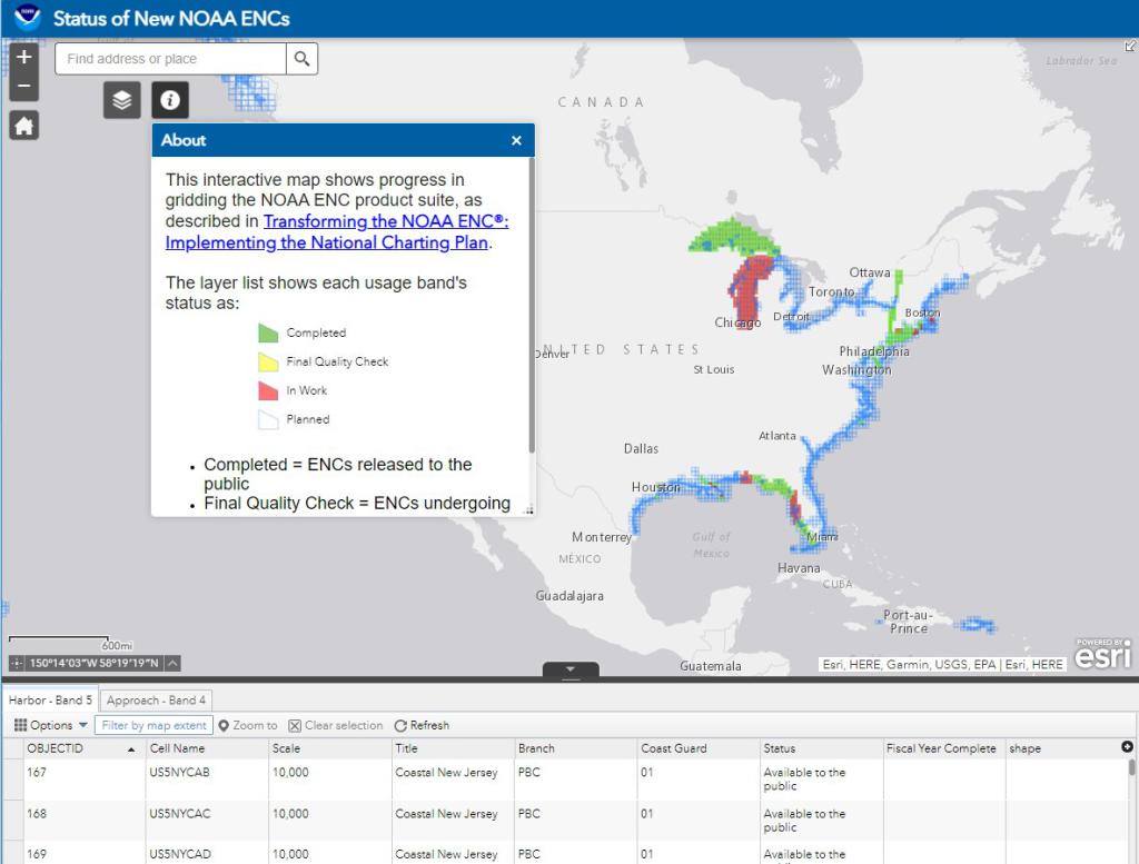 NOAA - Cartes nautiques électroniques ENC