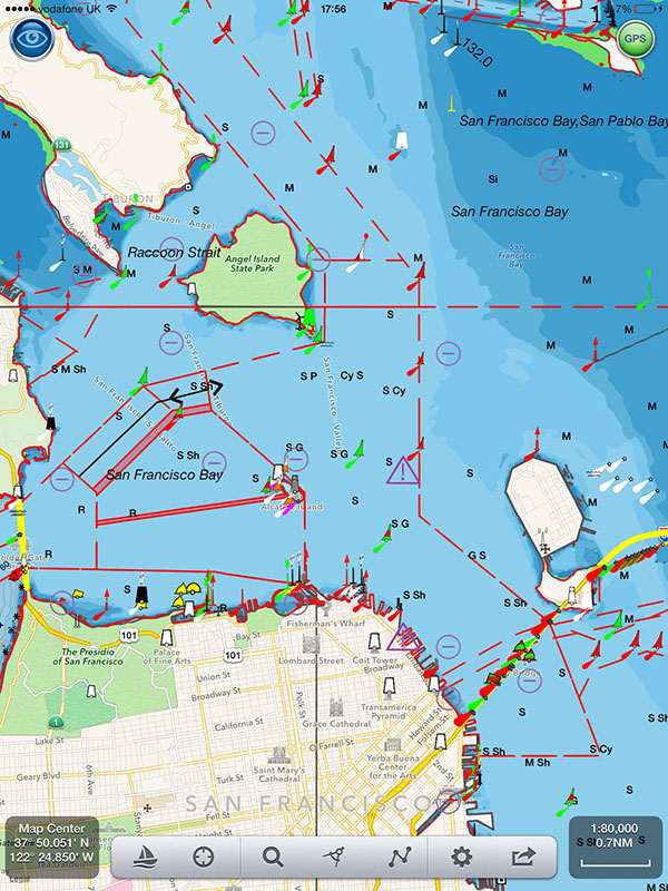 समुद्री चार्ट - नेवियोनिक्स नौका विहार चार्ट