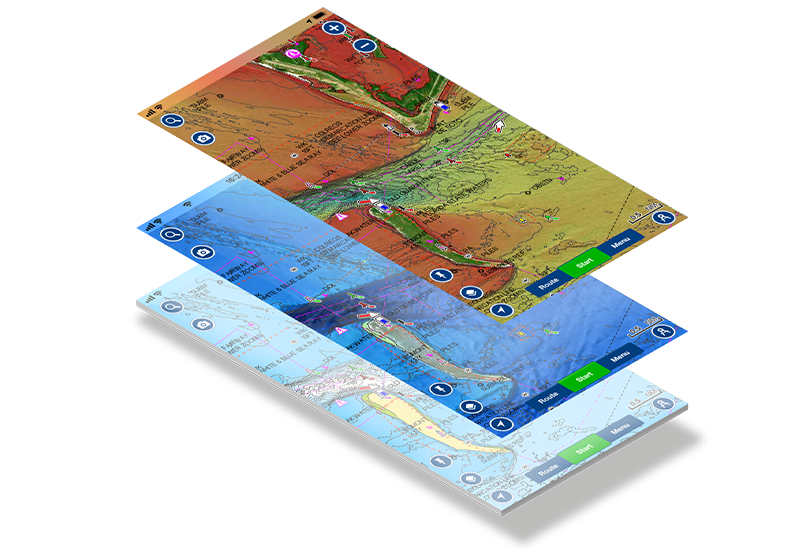 Navionics charts - satellite overlays Layers