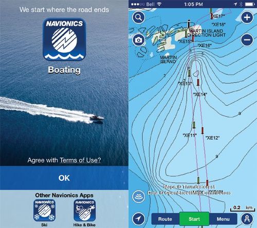 海洋導航應用程序 - Navionics 划船應用程序