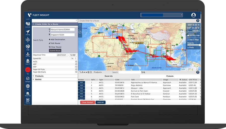 وویجر - سیستم برنامه ریزی ناوبری دریایی - نمودارهای دریایی