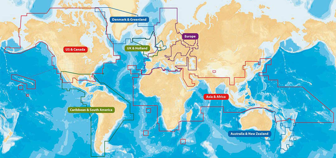 World map - ECDIS & marine navigational charts